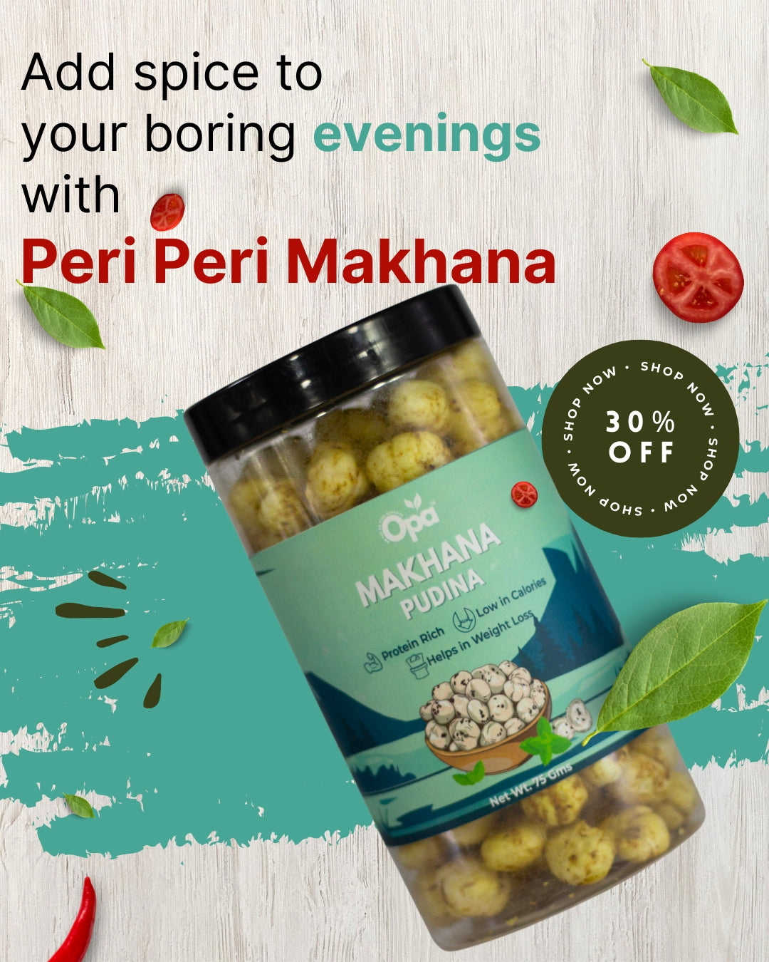 Makhana Pudina and Cream and Onion | Pack of 2 | 150G