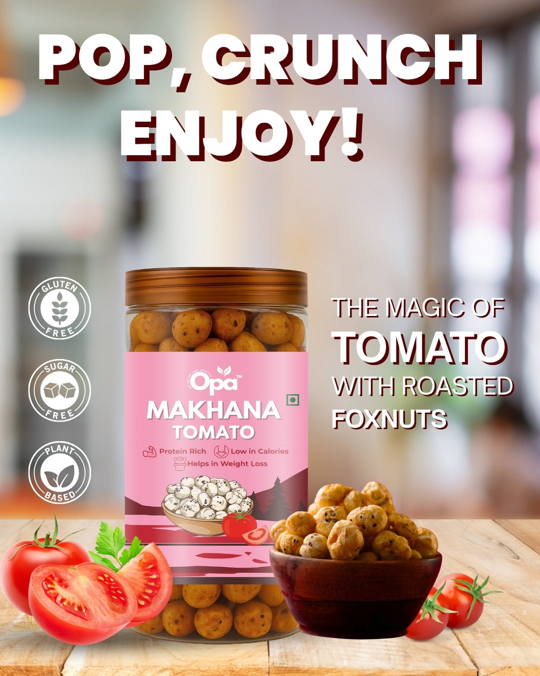 Makhana Peri Peri, Pudina, Cream and Onion, Cheese, Tomato, Salt and Pepper | Pack of 6 | 450 G
