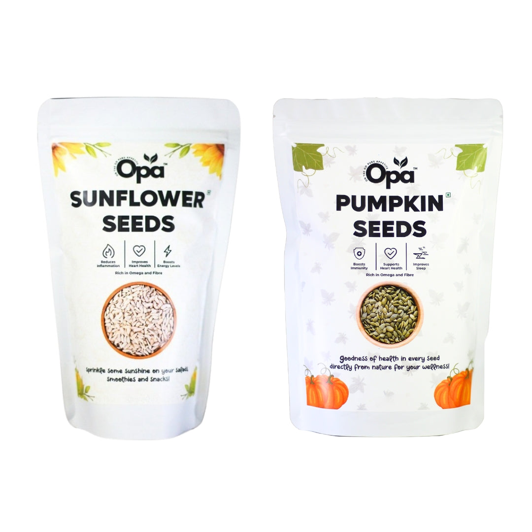 OPA Sunflower Seeds, Pumpkin Seeds Combo 400g (200g * 2) - Premium Seeds for Eating | Protein Rich Seeds | Healthy Diet Snacks | Rich in Protein