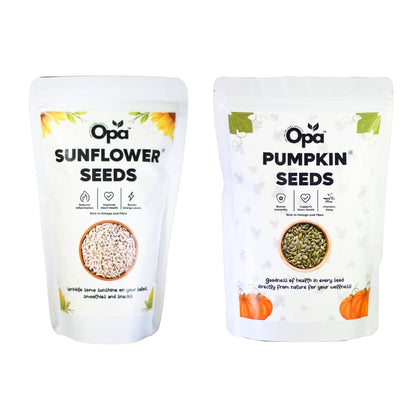 OPA Sunflower Seeds, Pumpkin Seeds Combo 400g (200g * 2) - Premium Seeds for Eating | Protein Rich Seeds | Healthy Diet Snacks | Rich in Protein