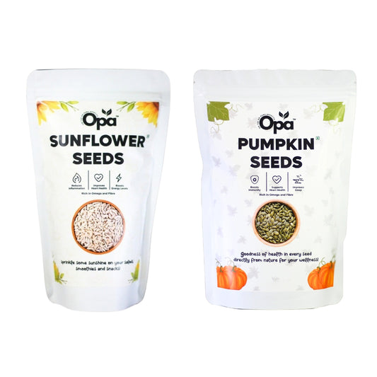 OPA Sunflower Seeds, Pumpkin Seeds Combo 400g (200g * 2) - Premium Seeds for Eating | Protein Rich Seeds | Healthy Diet Snacks | Rich in Protein