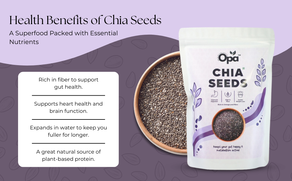OPA Chia Seeds Mix Seeds Combo 800g (400g * 2) - Raw Seeds for Eating |Rich in Calcium, Protein & Fibre