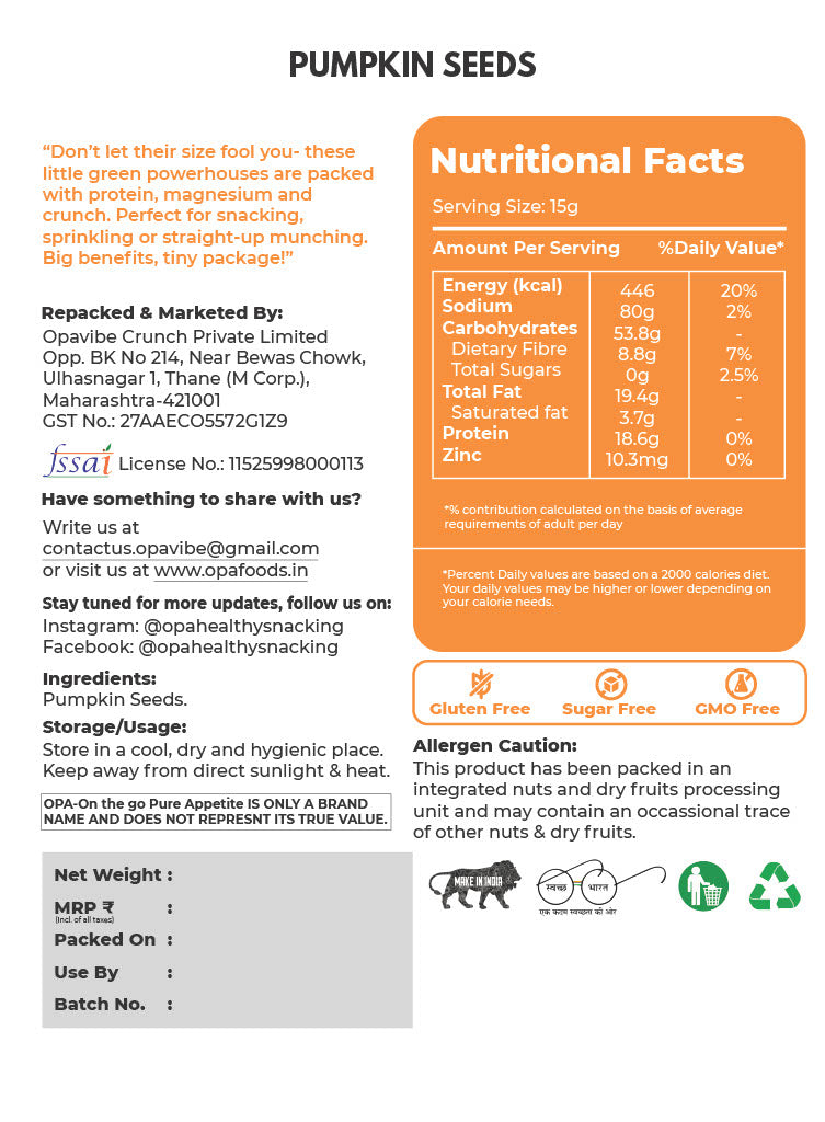 OPA Chia Seeds, Sunflower Seeds, Pumpkin Seeds, Combo 600g (200g * 3) - Raw Seeds for Eating |Rich in Calcium, Protein & Fibre