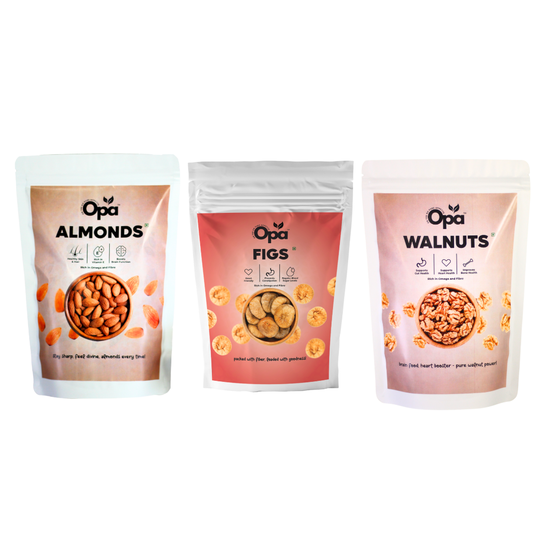 Walnut, Almonds, Anjeer | Pack of 3 | 200g Each
